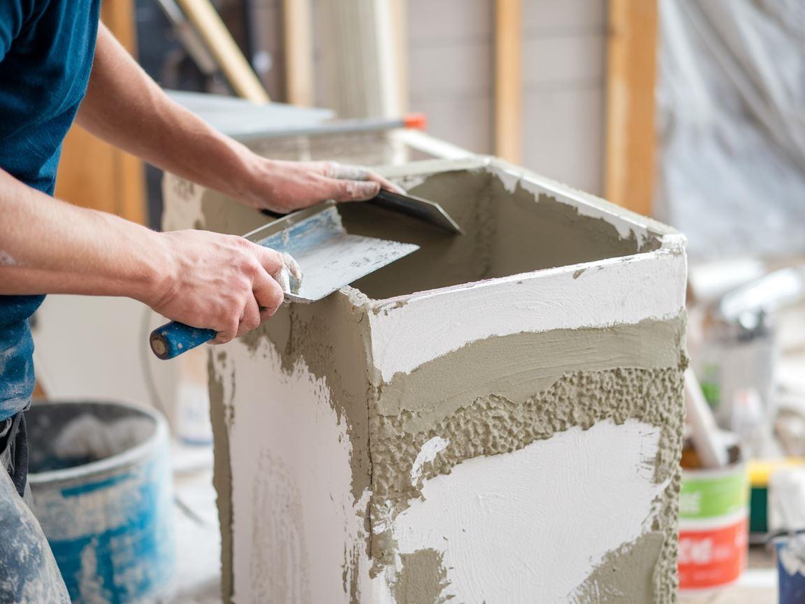 Aplikowanie tynku na komin