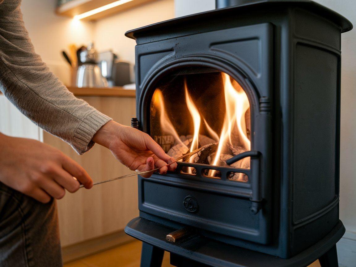 Blisko pieca z ekogroszkiem