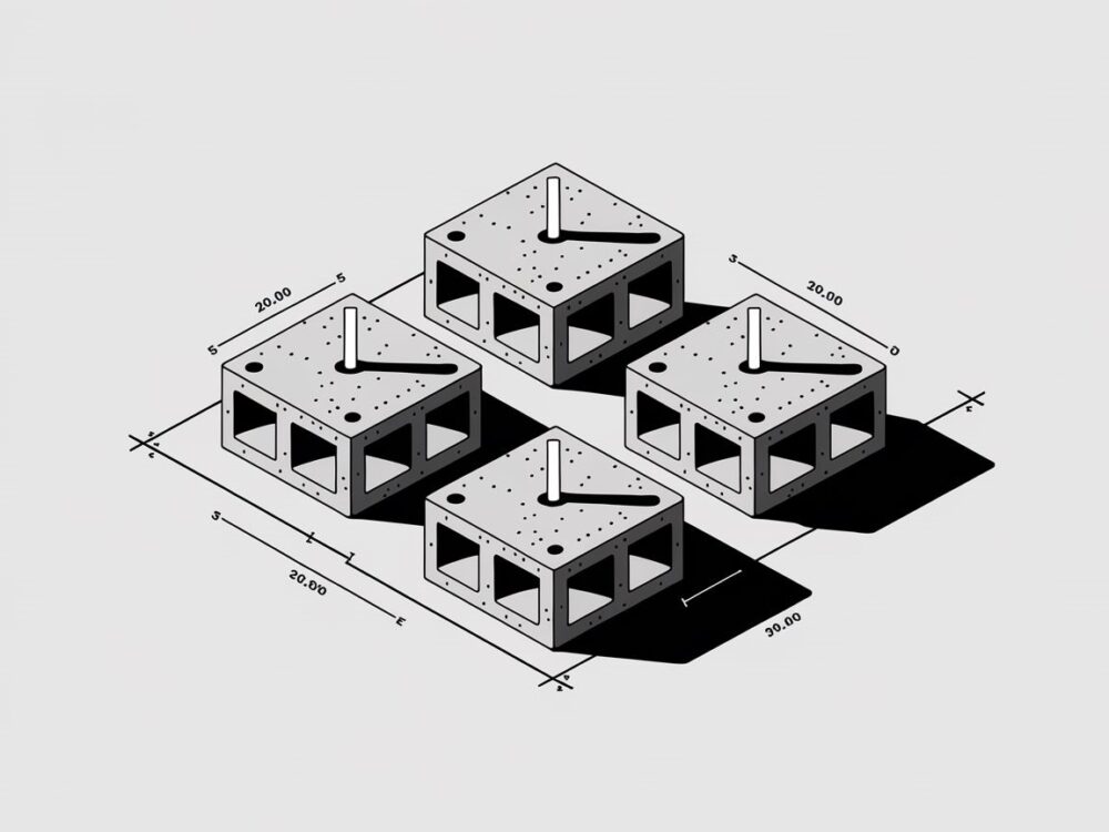 Bloczki fundamentowe układane przez robotników