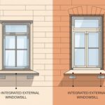 Detal architektoniczny parapetu na zewnątrz