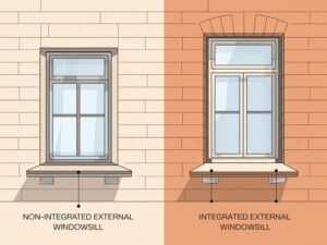 Detal architektoniczny parapetu na zewnątrz