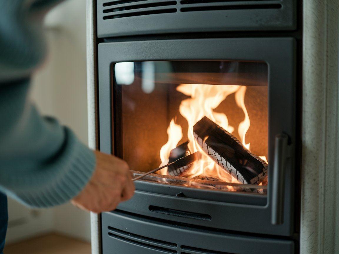 Ekogroszek w piecu kominkowym