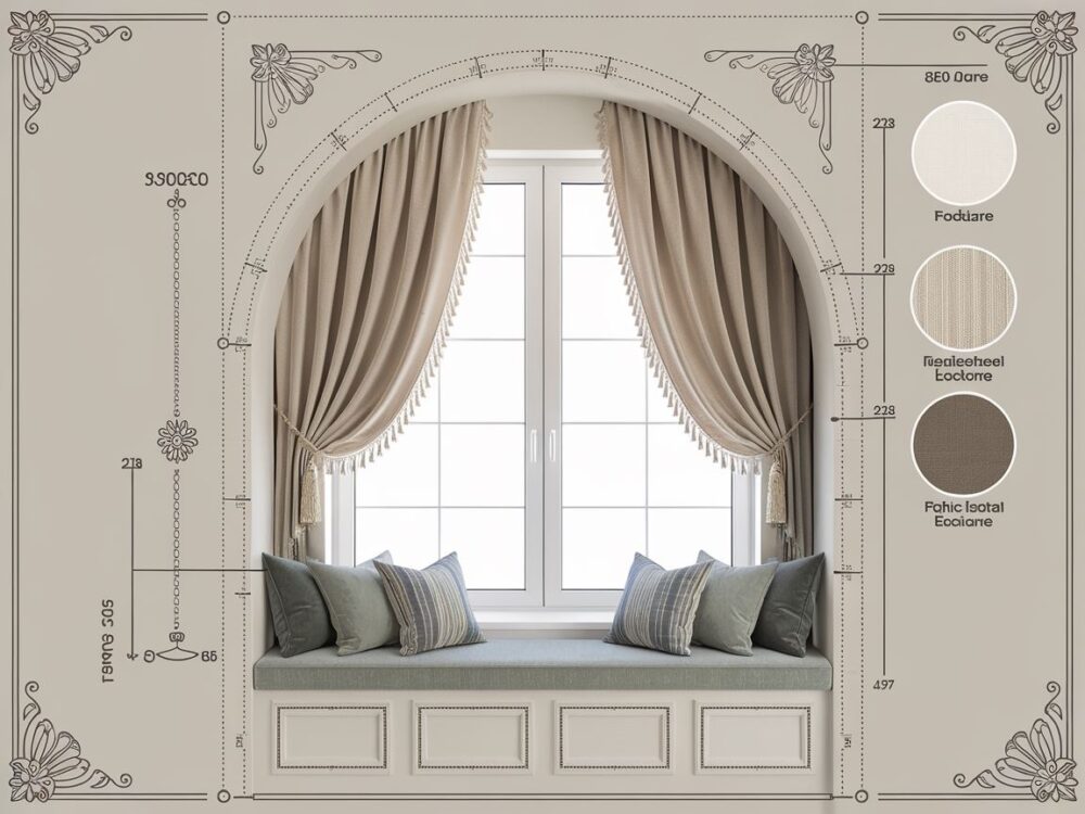 Firanka na parapet w przytulnym salonie