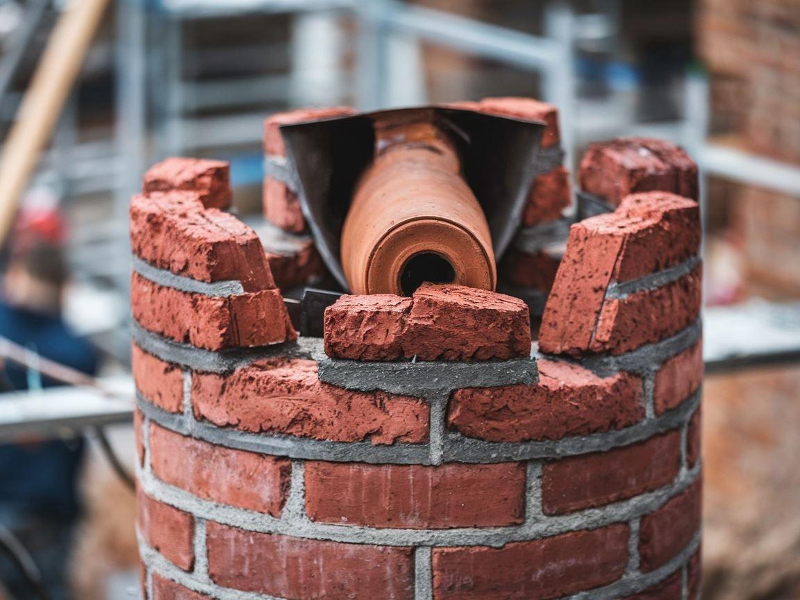 Instalacja wkładu do komina z cegły