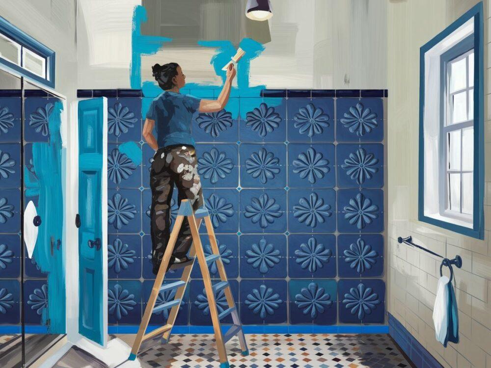 Nowoczesna łazienka po malowaniu płytek