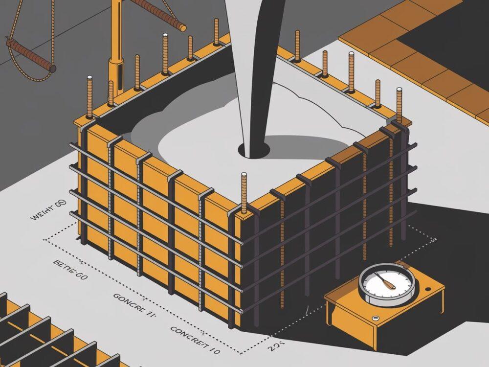 Porównanie betonu z narzędziami budowlanymi