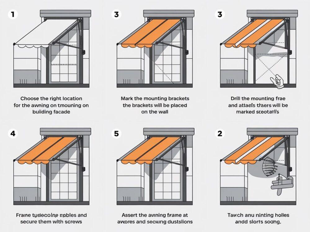 Proces montażu markizy na zewnętrznej ścianie