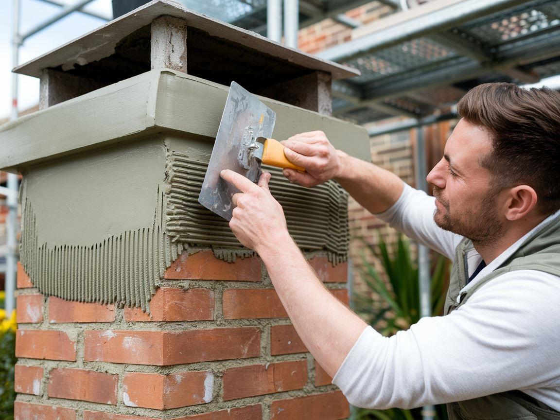 Proces tynkowania komina zewnętrznego