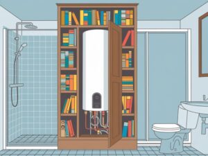 Przestronne pomieszczenie z ukrytym grzejnikiem w łazience