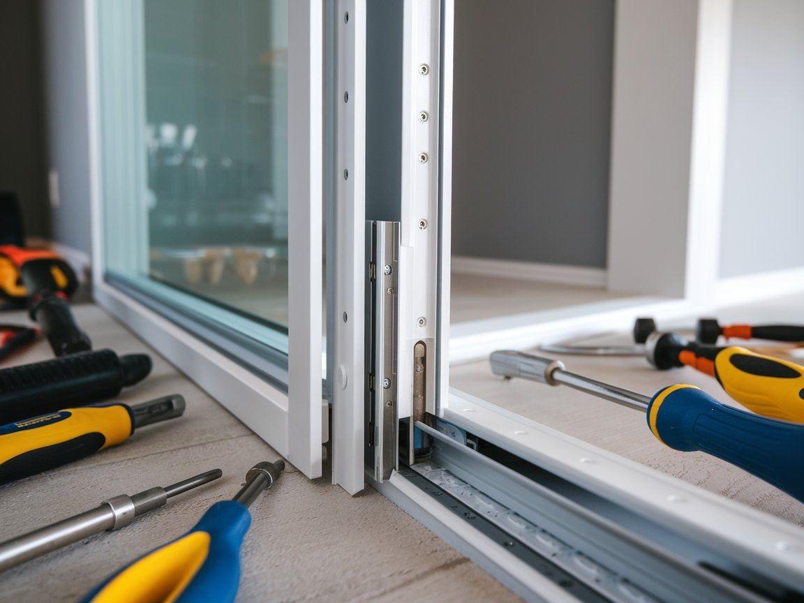 Samodomykacz do drzwi przesuwnych w użyciu