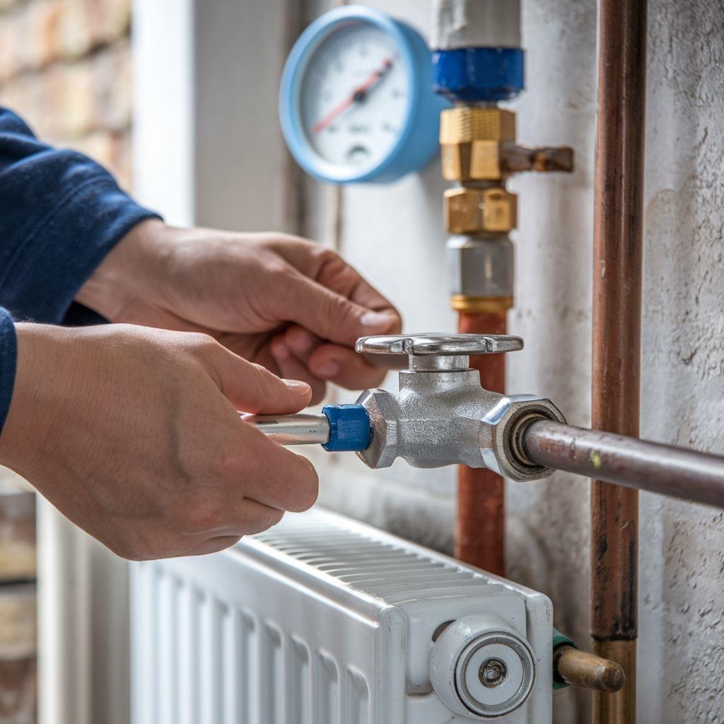 Technik dolewający wodę do centralnego ogrzewania