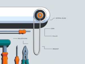 Zbliżenie na sznurek w rolecie