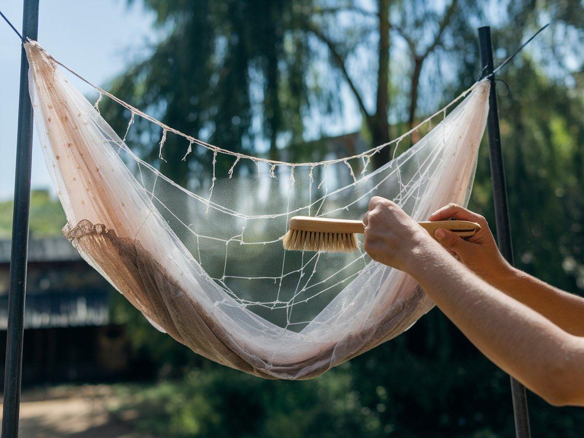 Zbliżenie na teksturę moskitiery