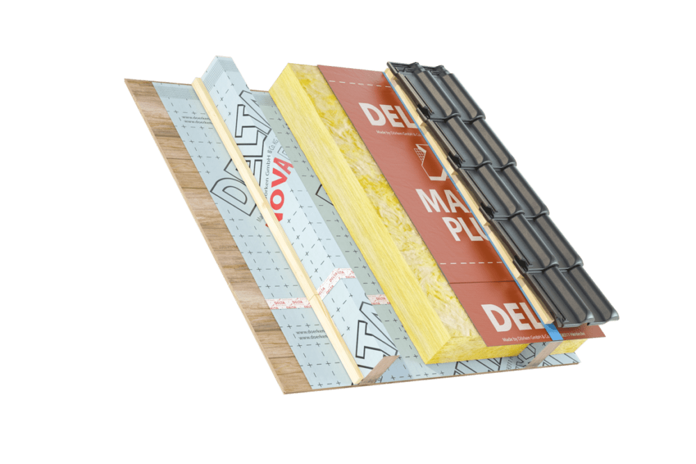 Poprawny montaż izolacji paroszczelnej w konstrukcji dachów - grafika - schemat ułożenia warstw