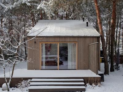  Dom modułowy zimą 