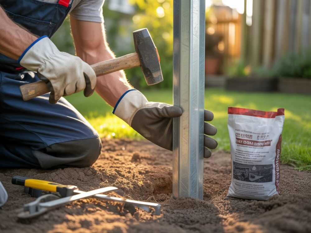 Betonowanie słupków ogrodzenia