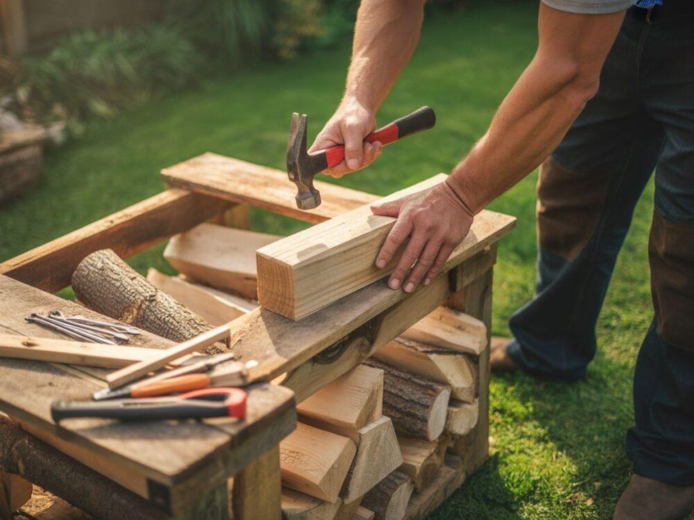 Budowa drewutni etapami