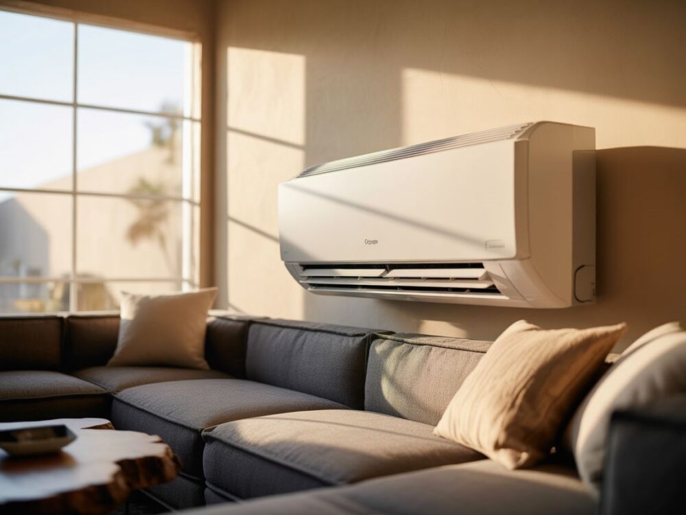 Chłodne powietrze w salonie