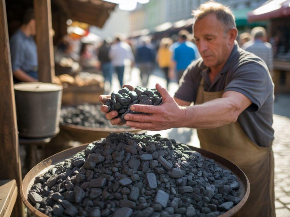 Detaliczne zdjęcie węgla