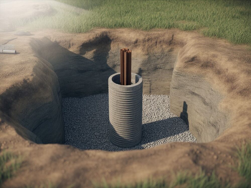 Fundament pompy ciepła zbrojony