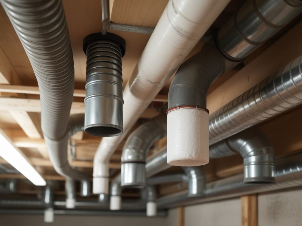 Instalacja wentylacyjna na strychu