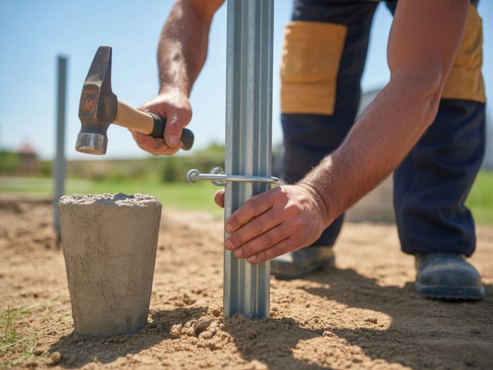 Montaż słupków ogrodzenia