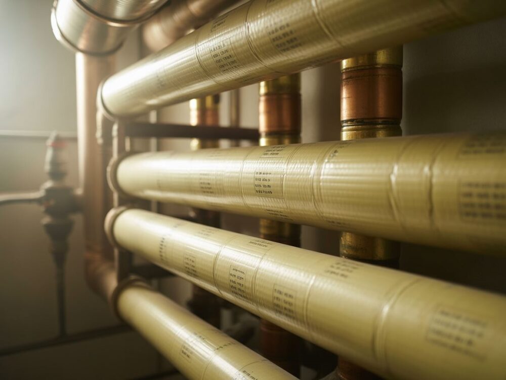 Ocieplone rury kotłowni