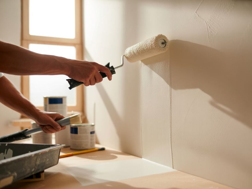 Świeżo pomalowana ściana