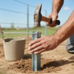 Wbijanie słupka ogrodzeniowego