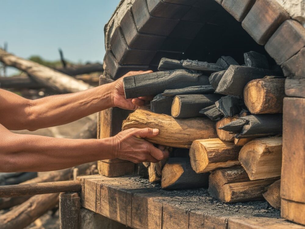Węgiel drzewny na stronie