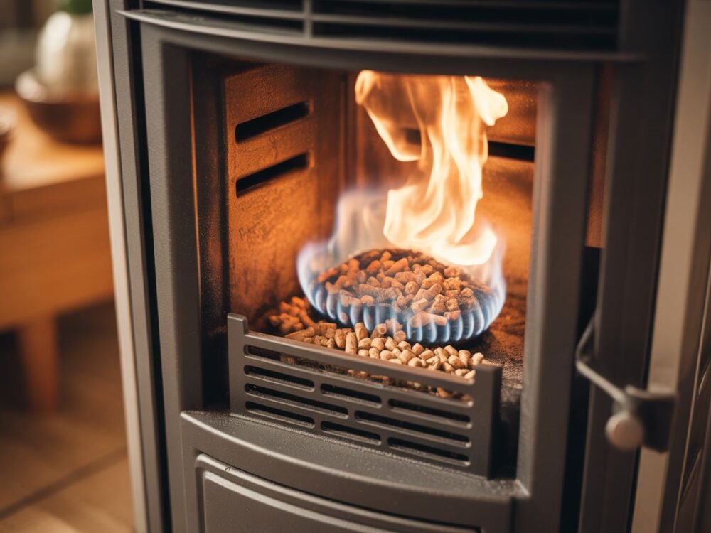 Wnętrze pieca na pellet