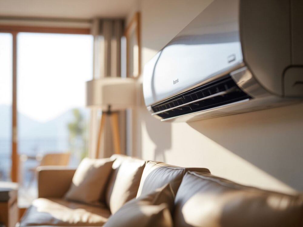 Wnętrze z jednostką klimatyzacyjną